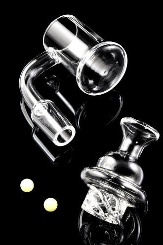 BS807 - Domeless Spinner Quartz Banger Nail with Banger Beads (2mm Thickness) | SPS Wholesale