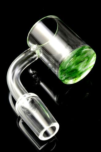 BS766-03 - Green 14.5mm Male Colored Bottom Domeless Quartz Banger Nail | SPS Wholesale
