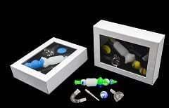 SILI45 SILICONE NECTAR COLLECTOR KIT W/ ADAPTER, TITANIUM NAIL, SILICONE JAR & GLASS BOWL | Patel...