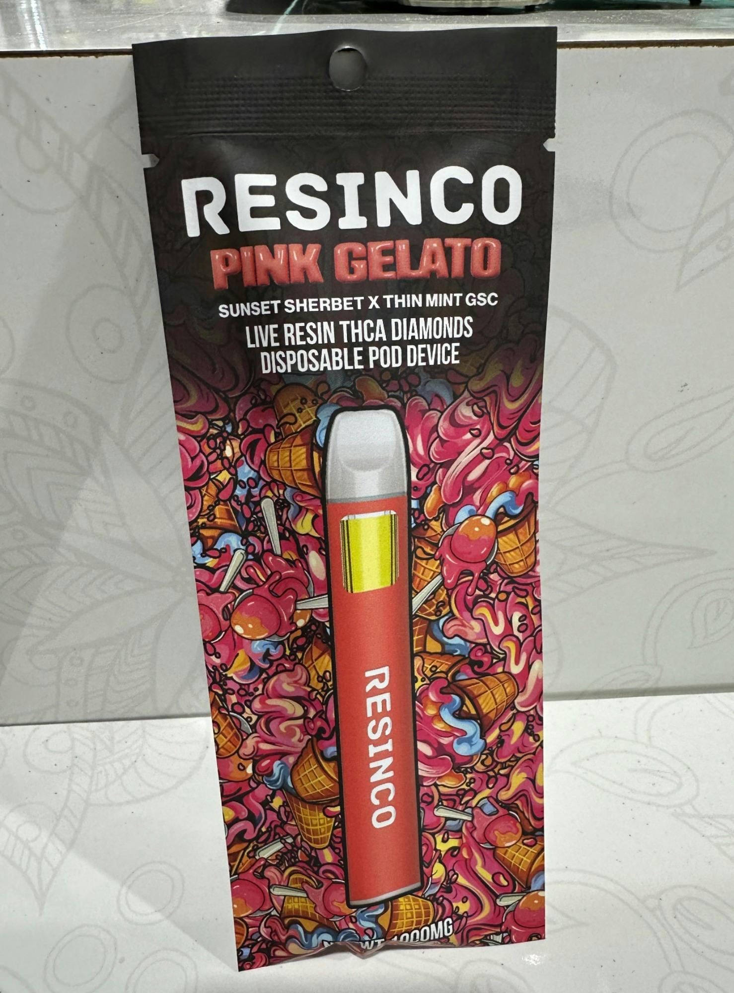 Live Resin Diamond Disposable - Pink Gelato