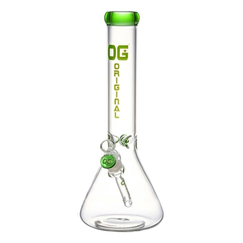 14" OG Original Colored Rim Beaker - Green