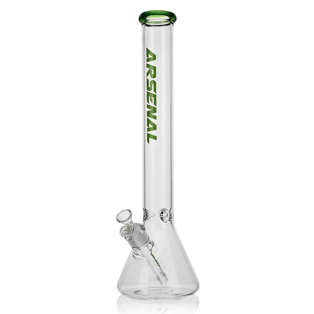 Green - 16" Arsenal Colored Rim Beaker Bong