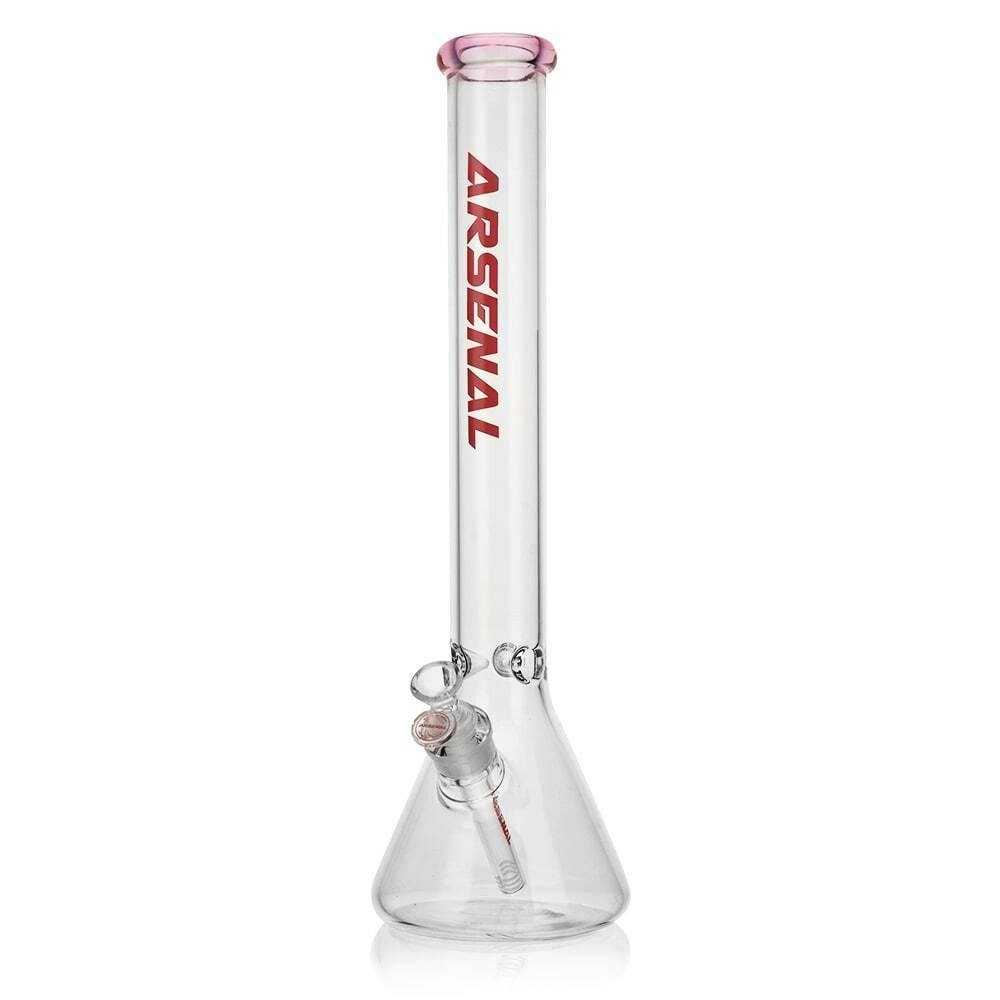 PINK - 16" Arsenal Colored Rim Beaker Bong