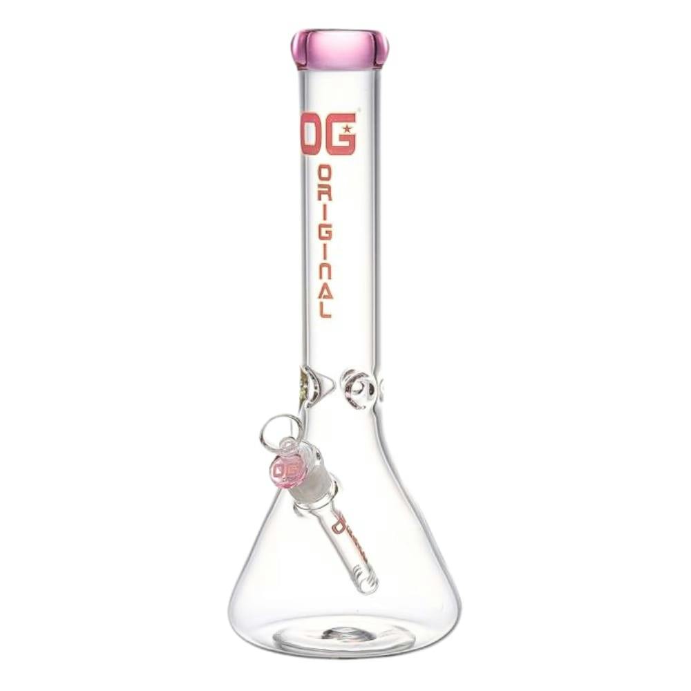 14" OG Original Colored Rim Beaker - Pink