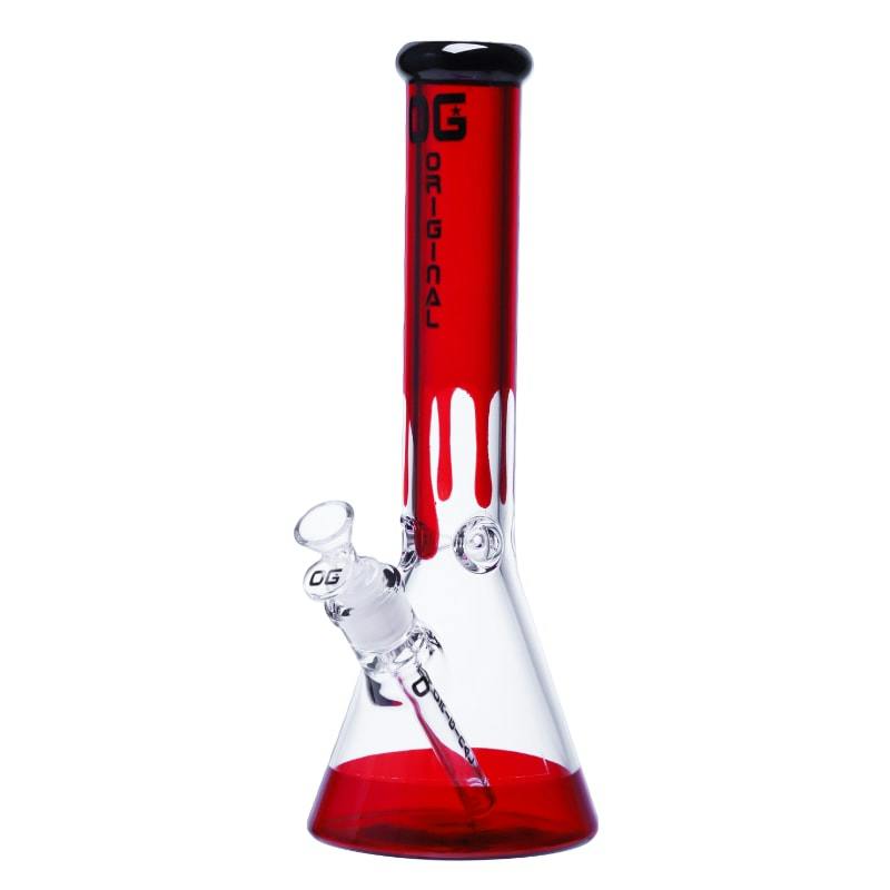 RED 14" 7mm OG Original Color Drip Beaker