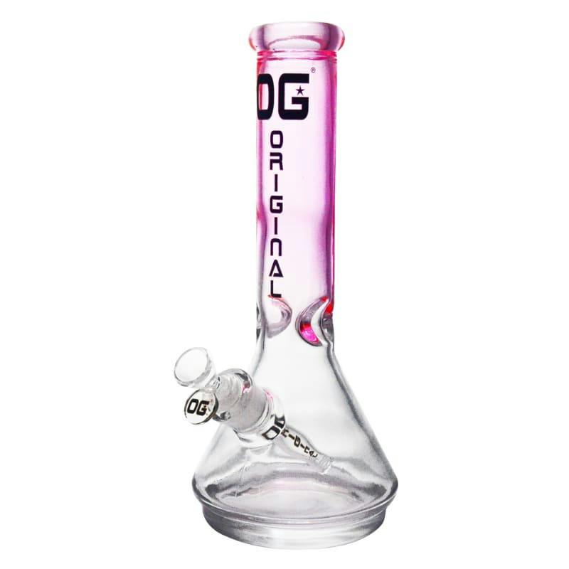 12" 7mm OG Original Colored Tube Beaker Bong - Pink