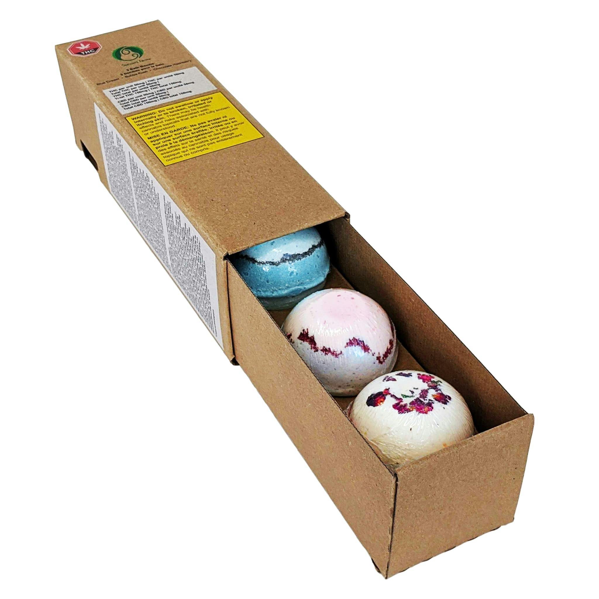 Blue Dream-Chocolate Hash Berry-Bubba Kush Bath Bomb