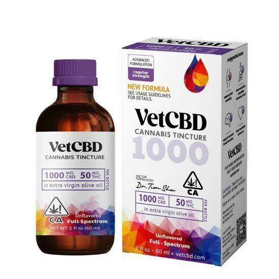 VetCBD, Regular Strength 20:1 Tincture, 1000mg, 2oz