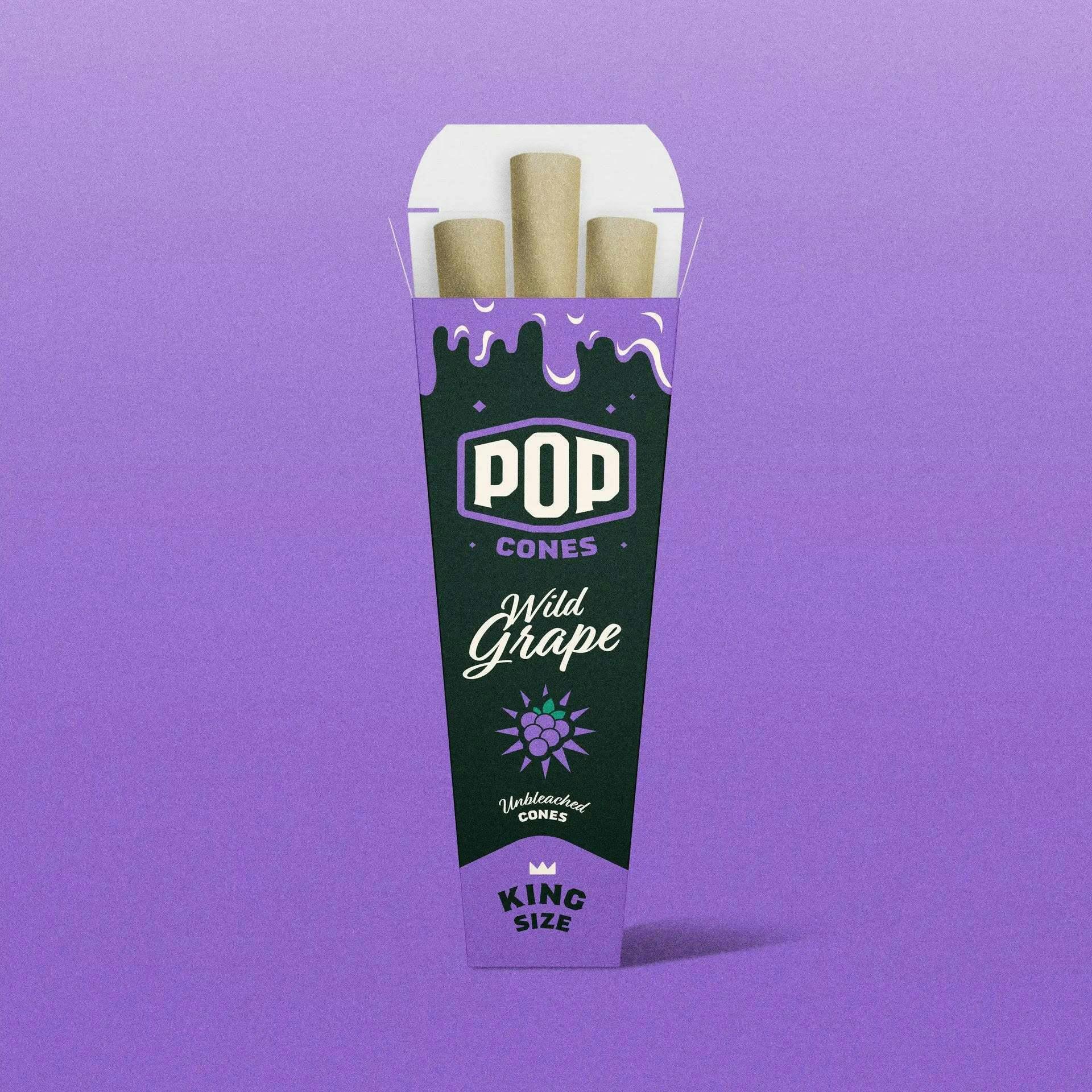 Pop Cones King Size Unbleached 2.0 - Wild Grape