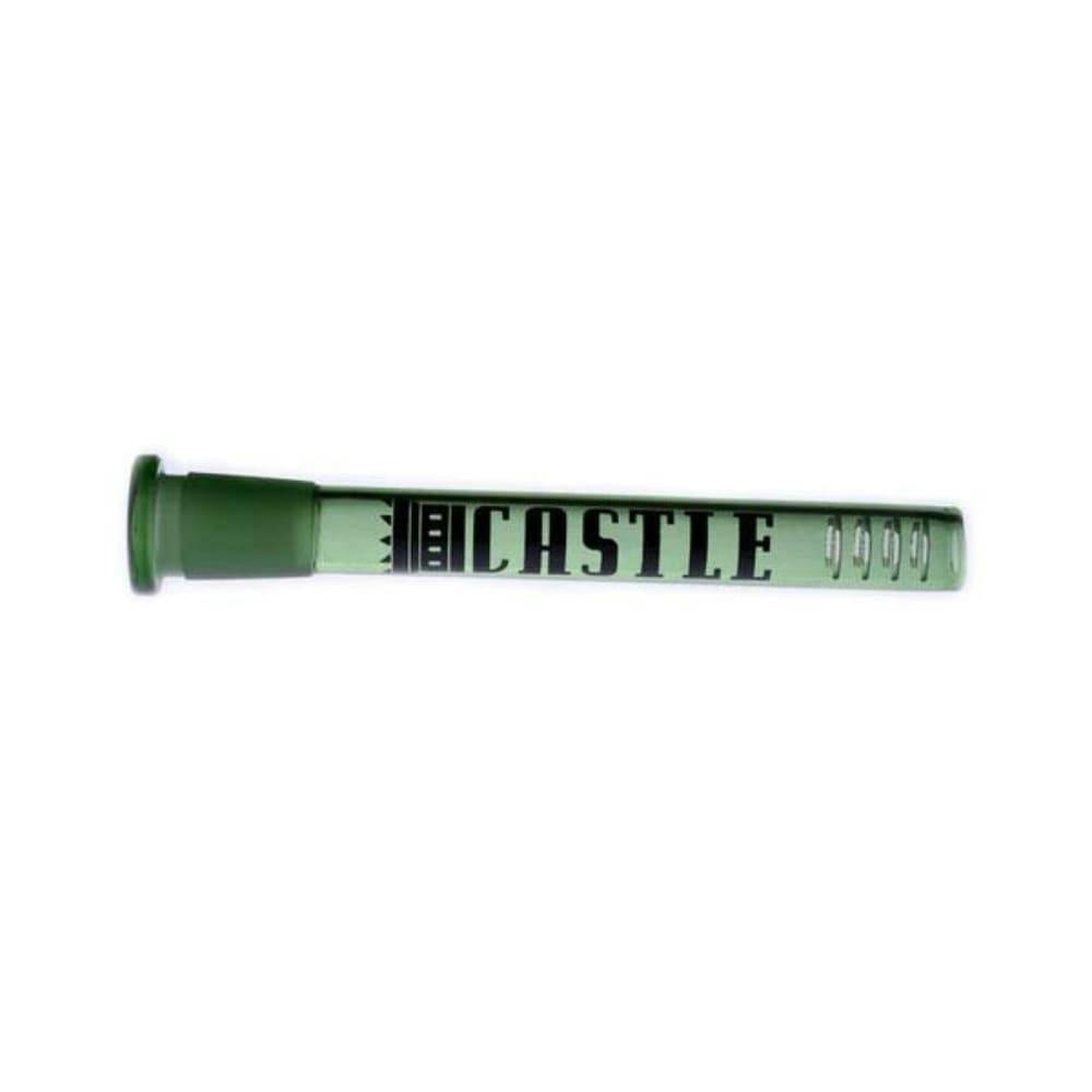 Castle Glass - 8 Slit Downstem - 5" Green