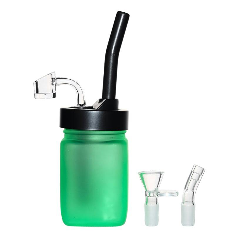 Bubble Jar Glass Bong Set Green - 6"