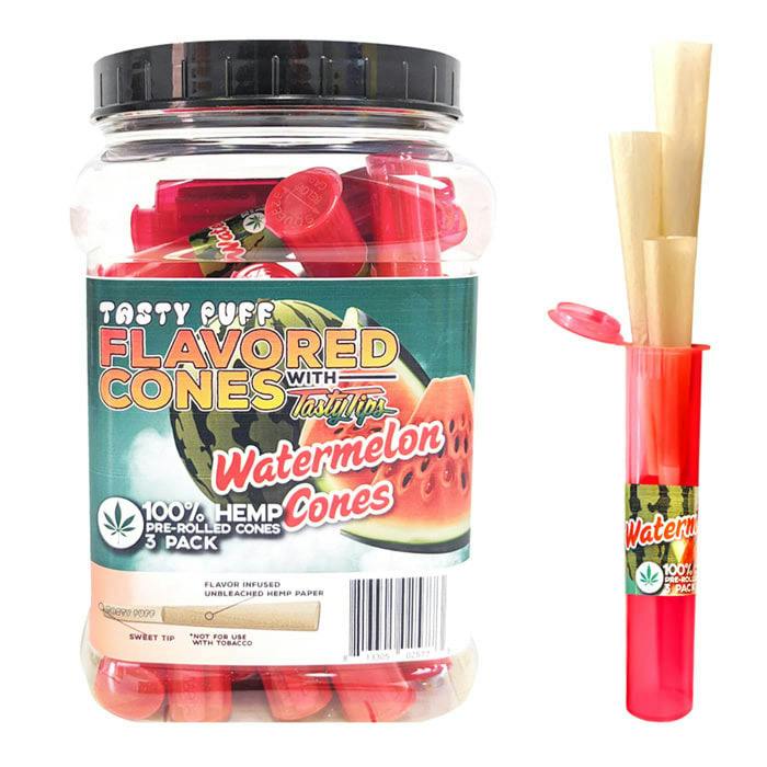 WATERMELON TASTY PUFFS 3 PACK CONES