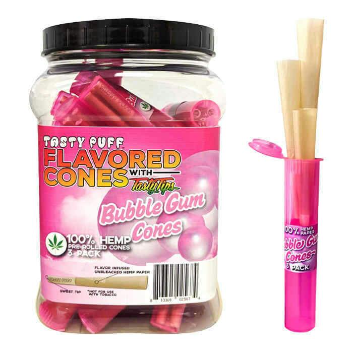 BUBBLE GUM TASTY PUFFS 3 PACK CONES