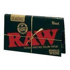 RAW BLACK SINGLE WIDE DOUBLE PACK ROLLING PAPERS