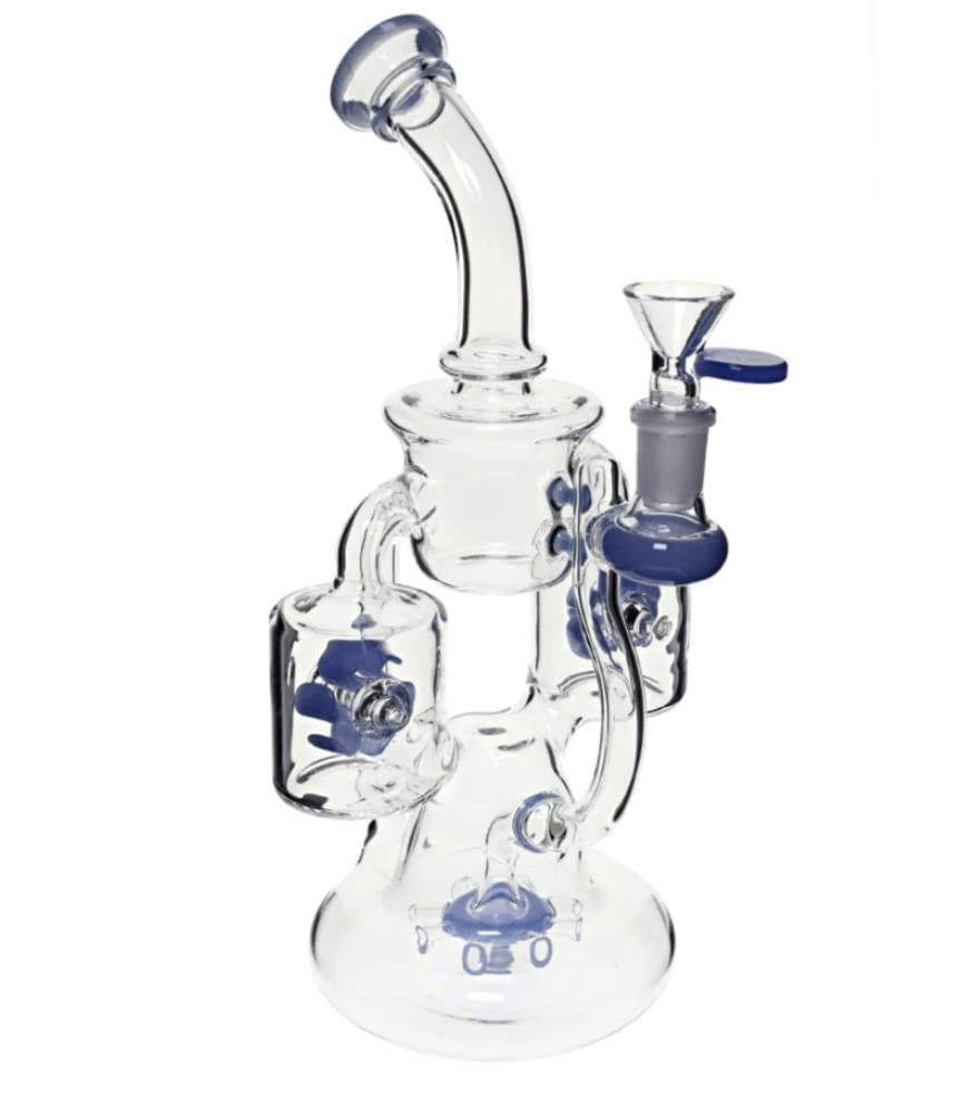 10" Propeller Perc Bubbler 2-in-1 Rig - Plain Jane Glass Assorted Colours