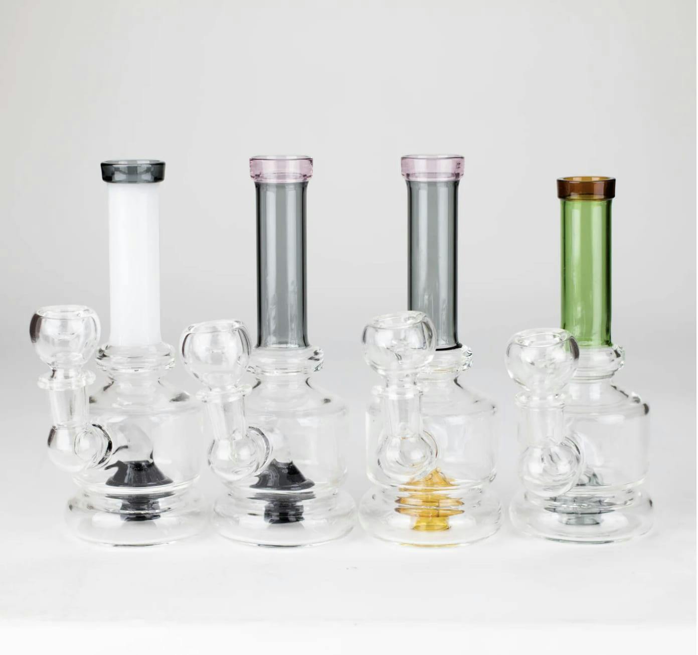 6" Coloured Tube Mini Glass Bong - Assorted colours