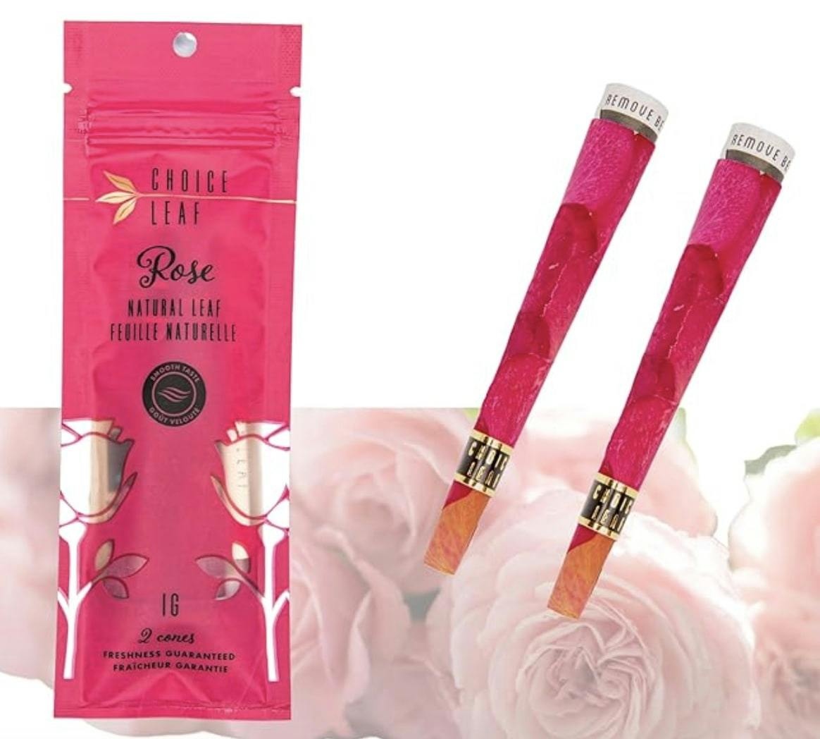 Pre-Rolled Rose Leaf Cone Wraps by Choice Leaf