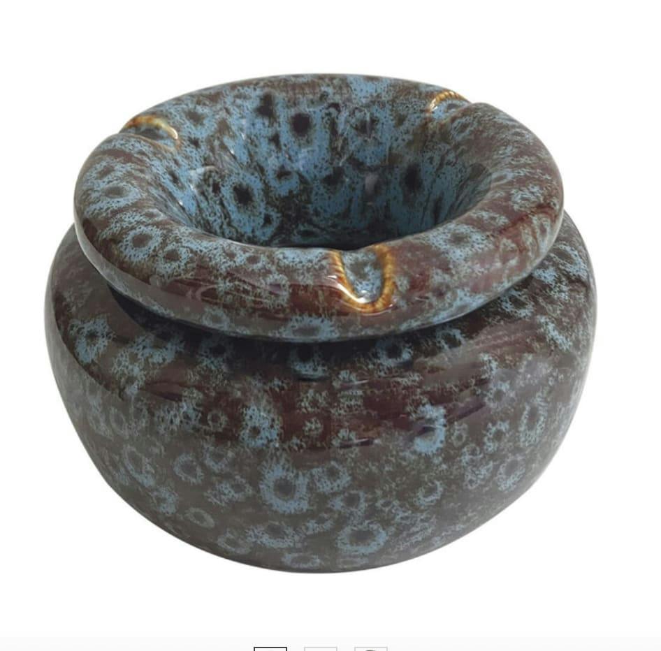 Fujima Moroccan Ceramic Ashtray | Reactive Blue | 5"