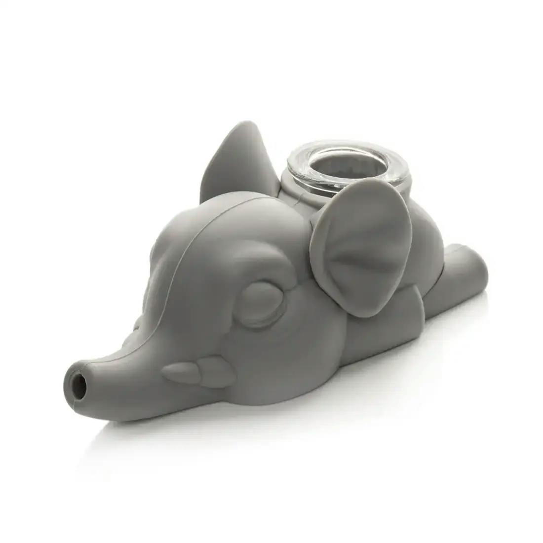 LIT Silicone 4" Elephant Hand Pipe - Grey