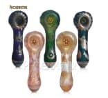 4.3" Mixed Colour Spoon w/ 6-Hole Glass Screen
