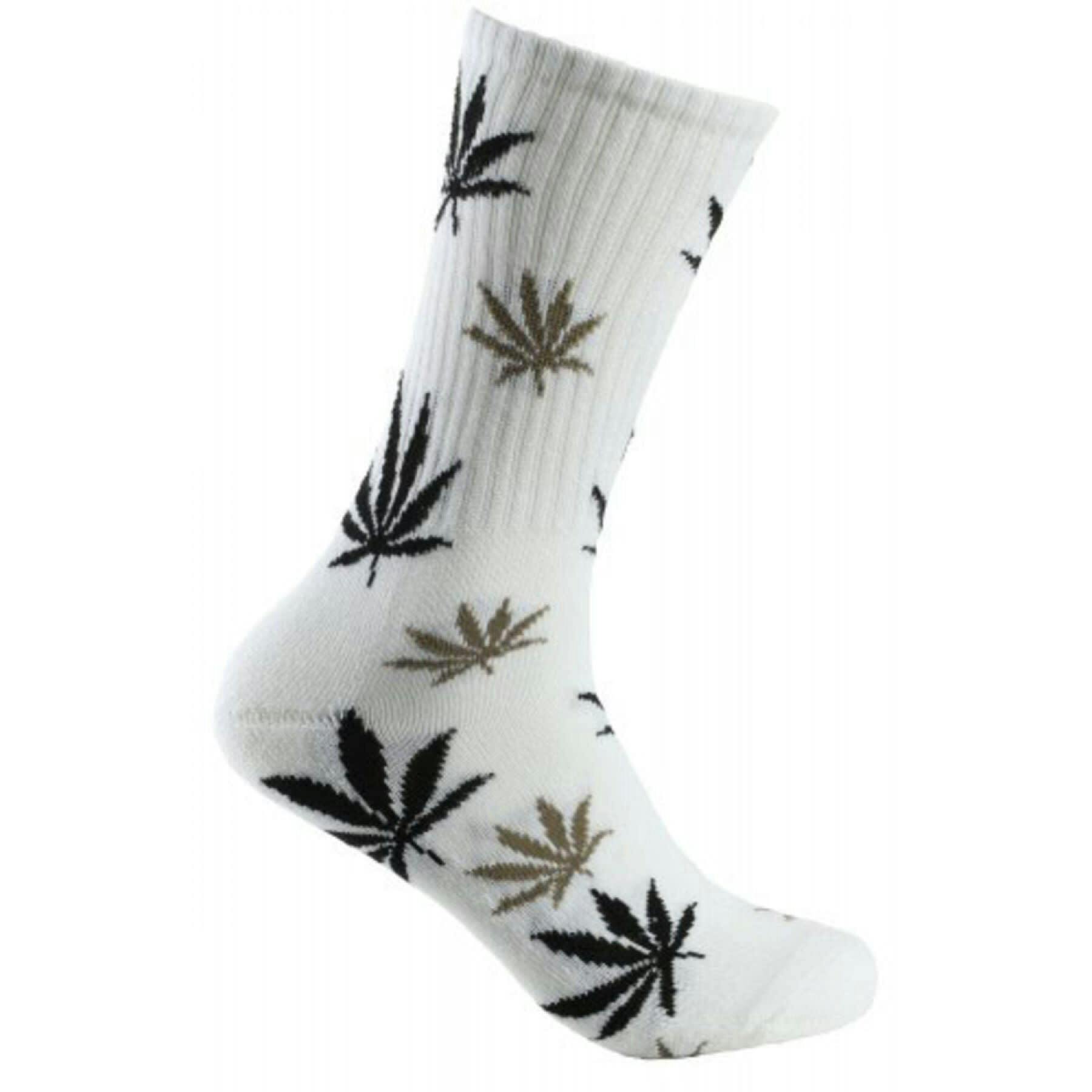 White with Black Leaf Socks