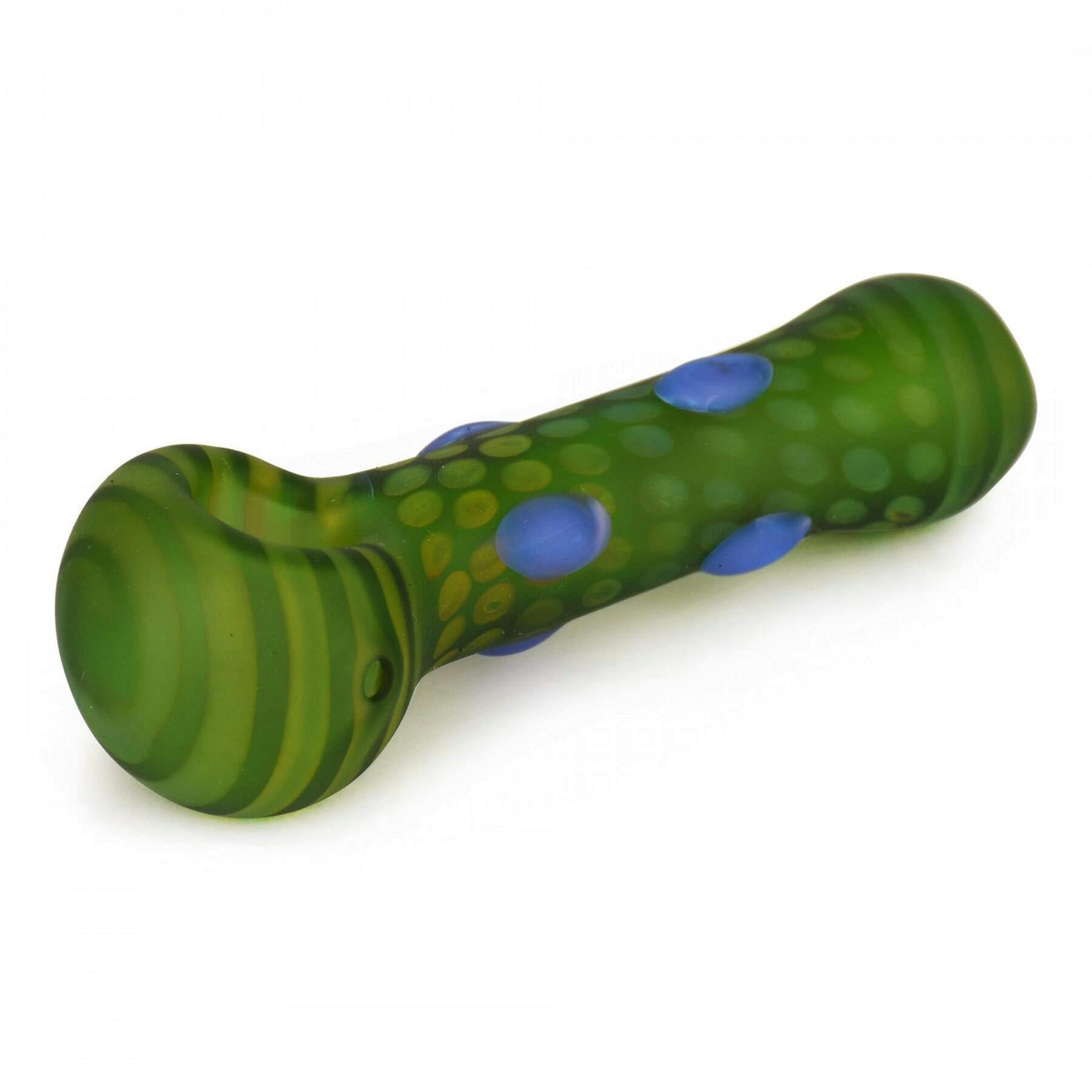 4.5" Frosted Green Dots Pipe