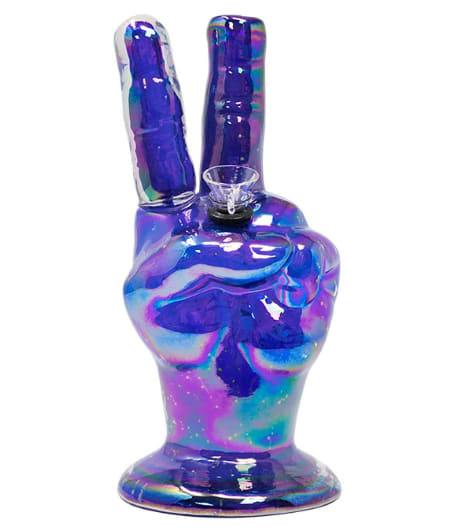 10 Inches Metallic Glass Bong