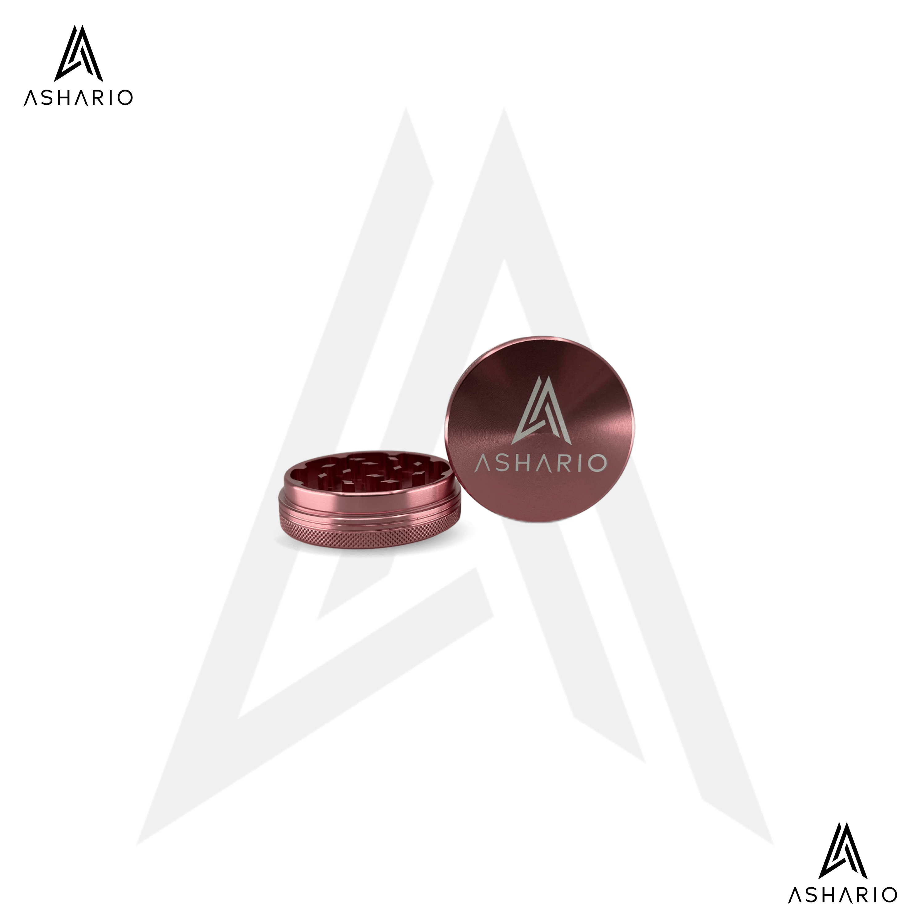 Ashario Aluminum Grinder Medium 2pc - Rose Gold