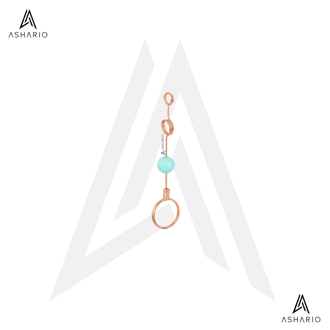 ASHARIO Pre-Roll Ring Holder - Gemstone (Double-Hoop) - Rose Gold