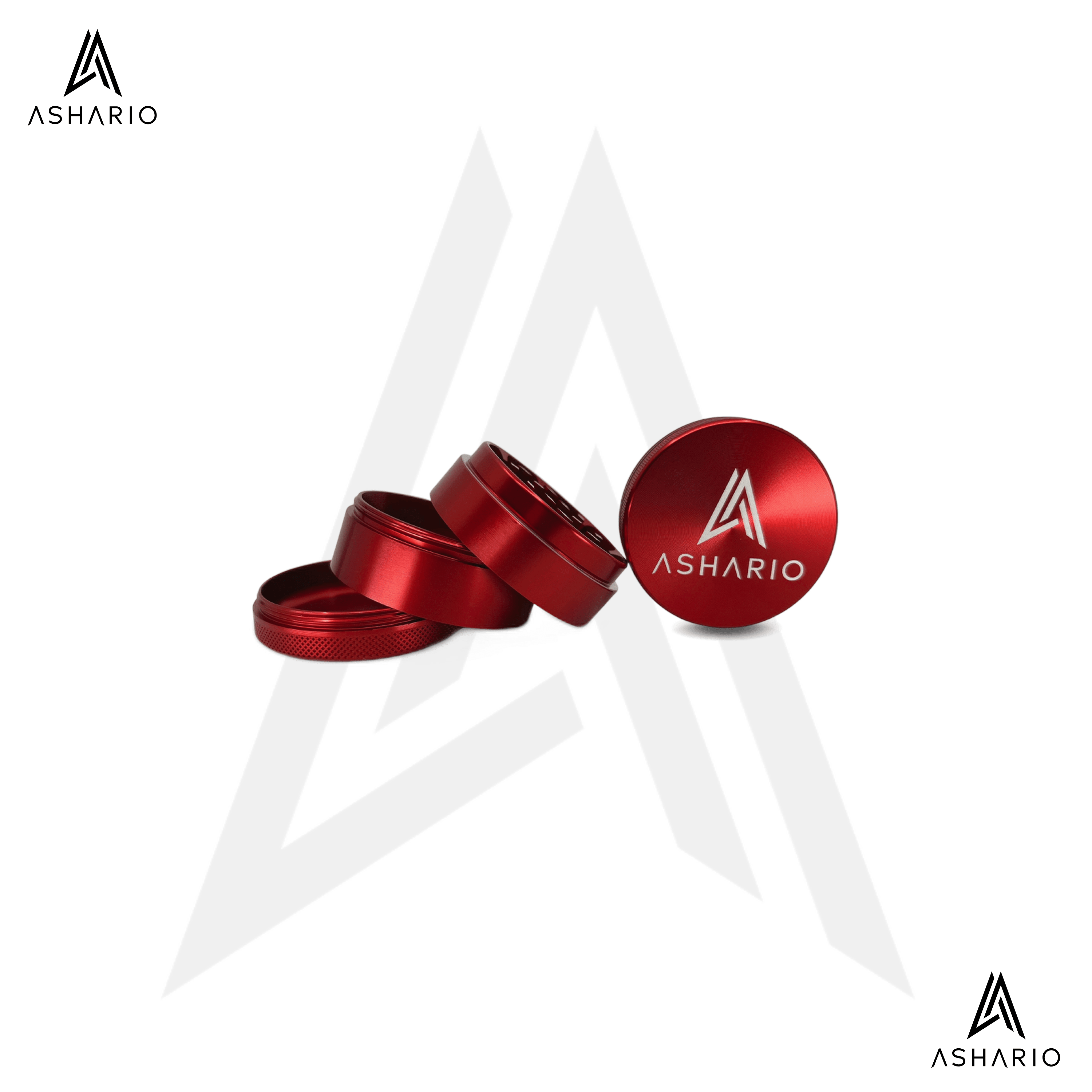 Aluminum Grinder Large 4pc - Red