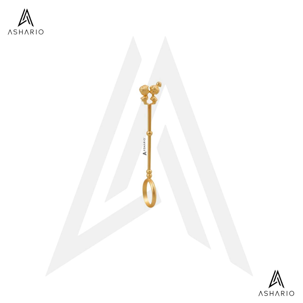 ASHARIO Pre-Roll Ring Holder - Kisses - Gold