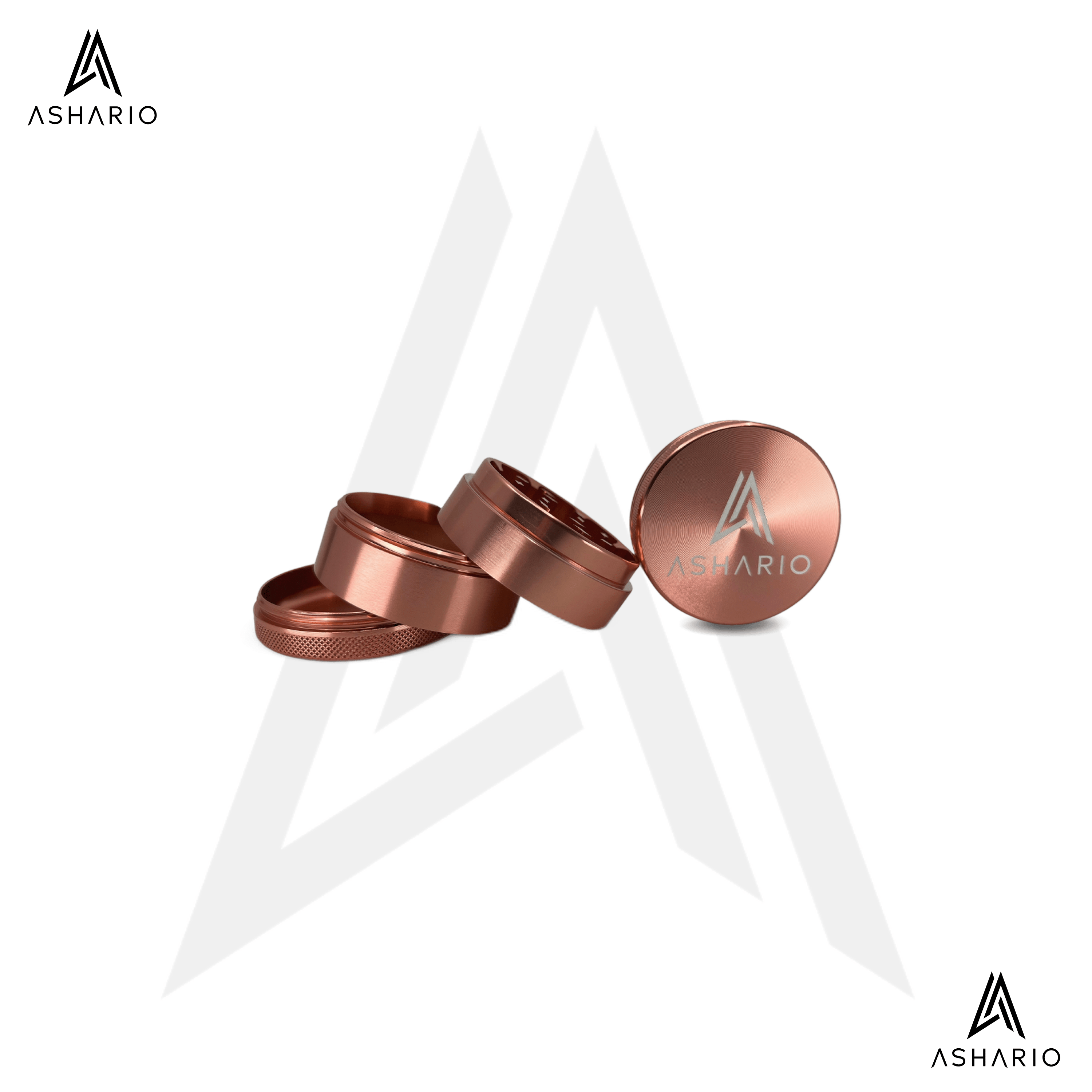 Ashario Aluminum Grinder Medium 4pc - Rose Gold