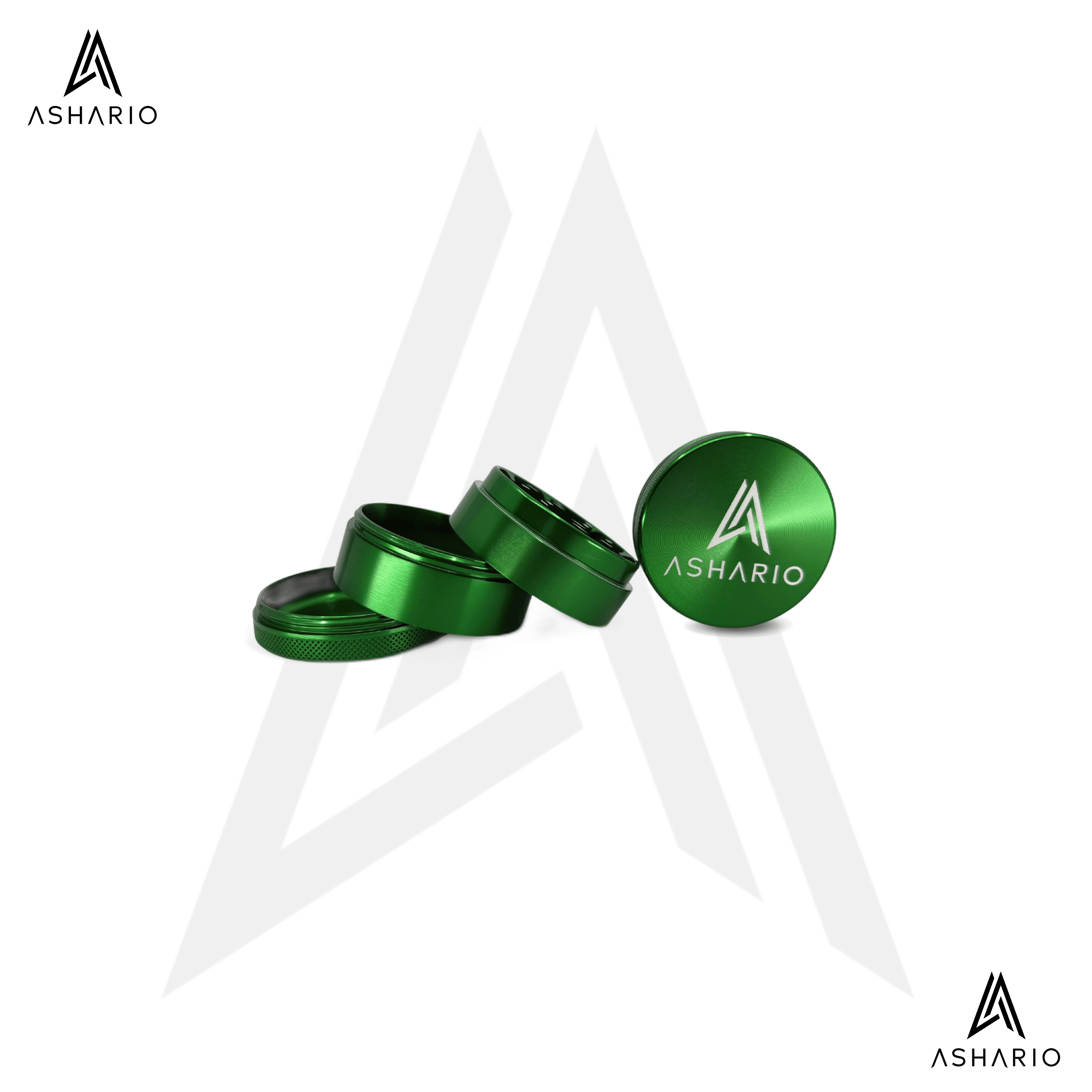 Ashario Aluminum Grinder Medium 4pc - Green