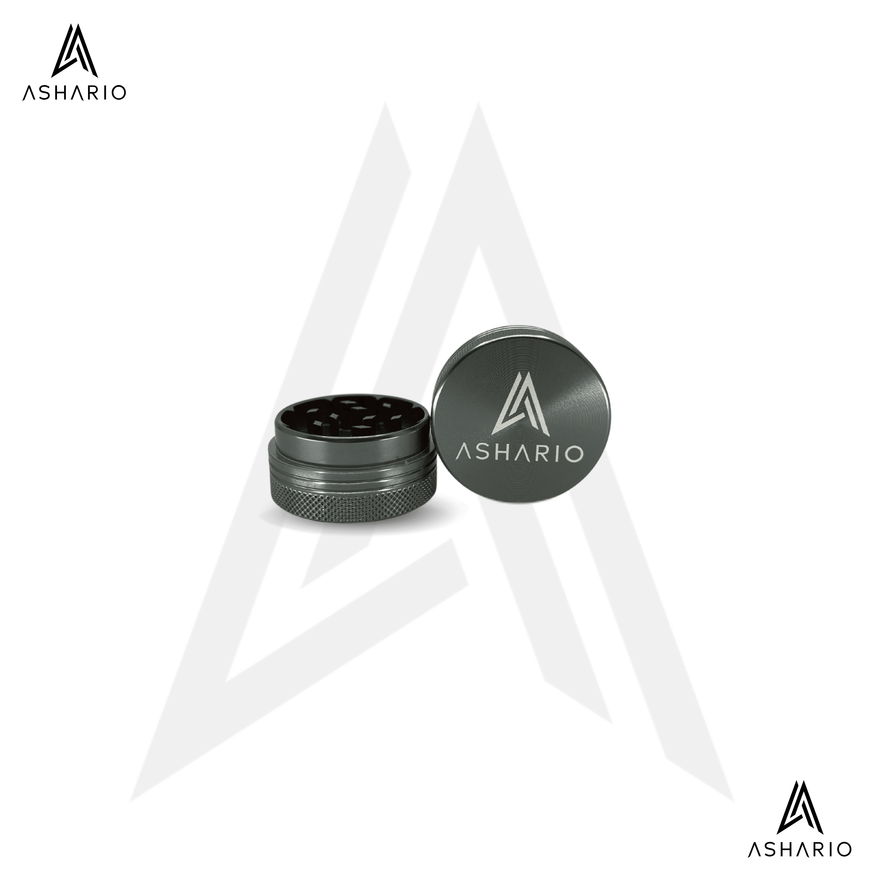 Ashario Aluminum Grinder Small 2pc - Grey