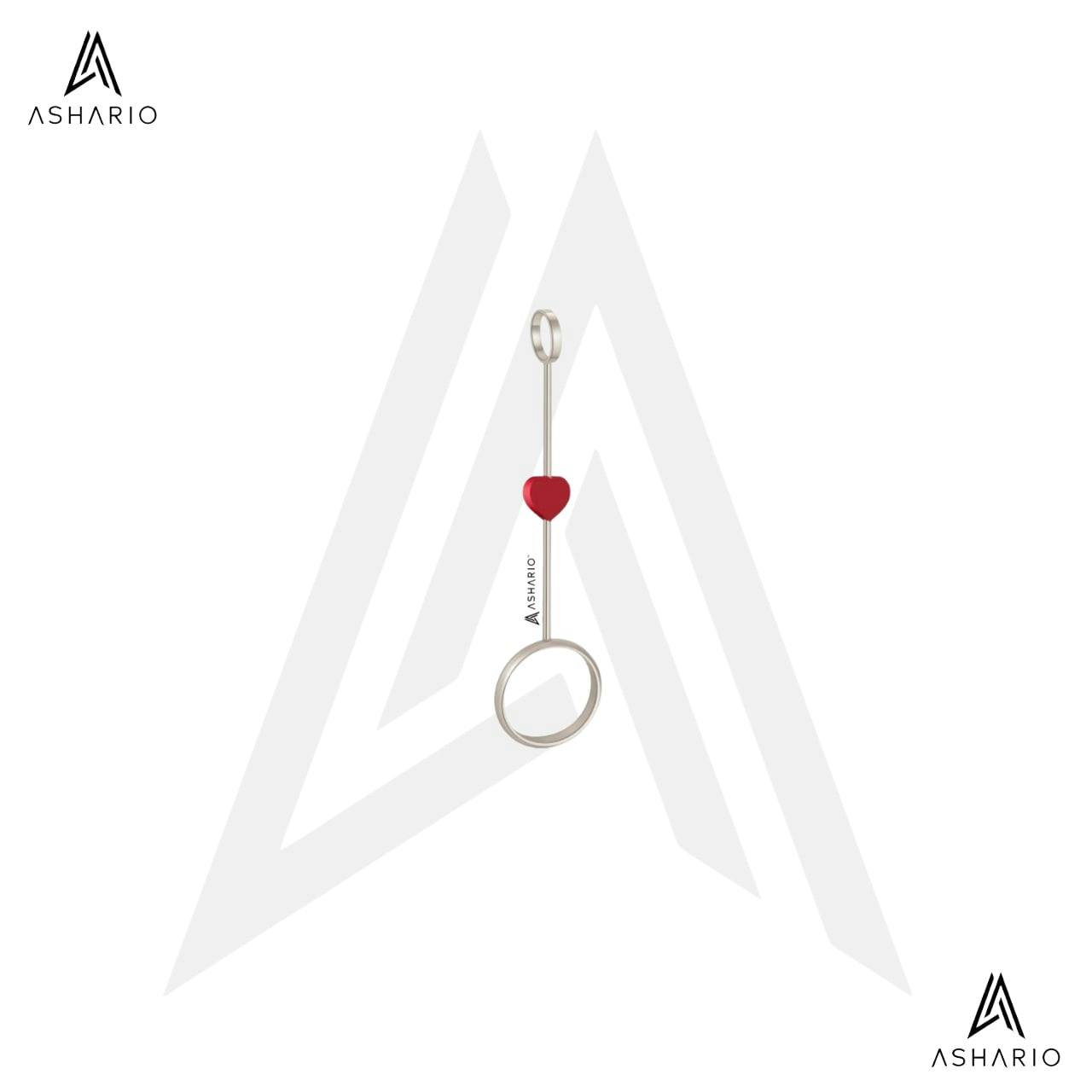 ASHARIO Pre-Roll Ring Holder - Heart - Silver