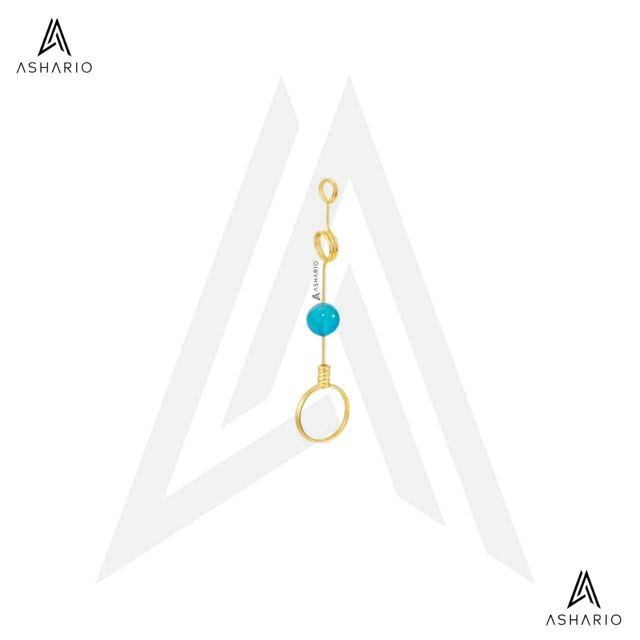 ASHARIO Pre-Roll Ring Holder - Gemstone (Double-Hoop) - Gold