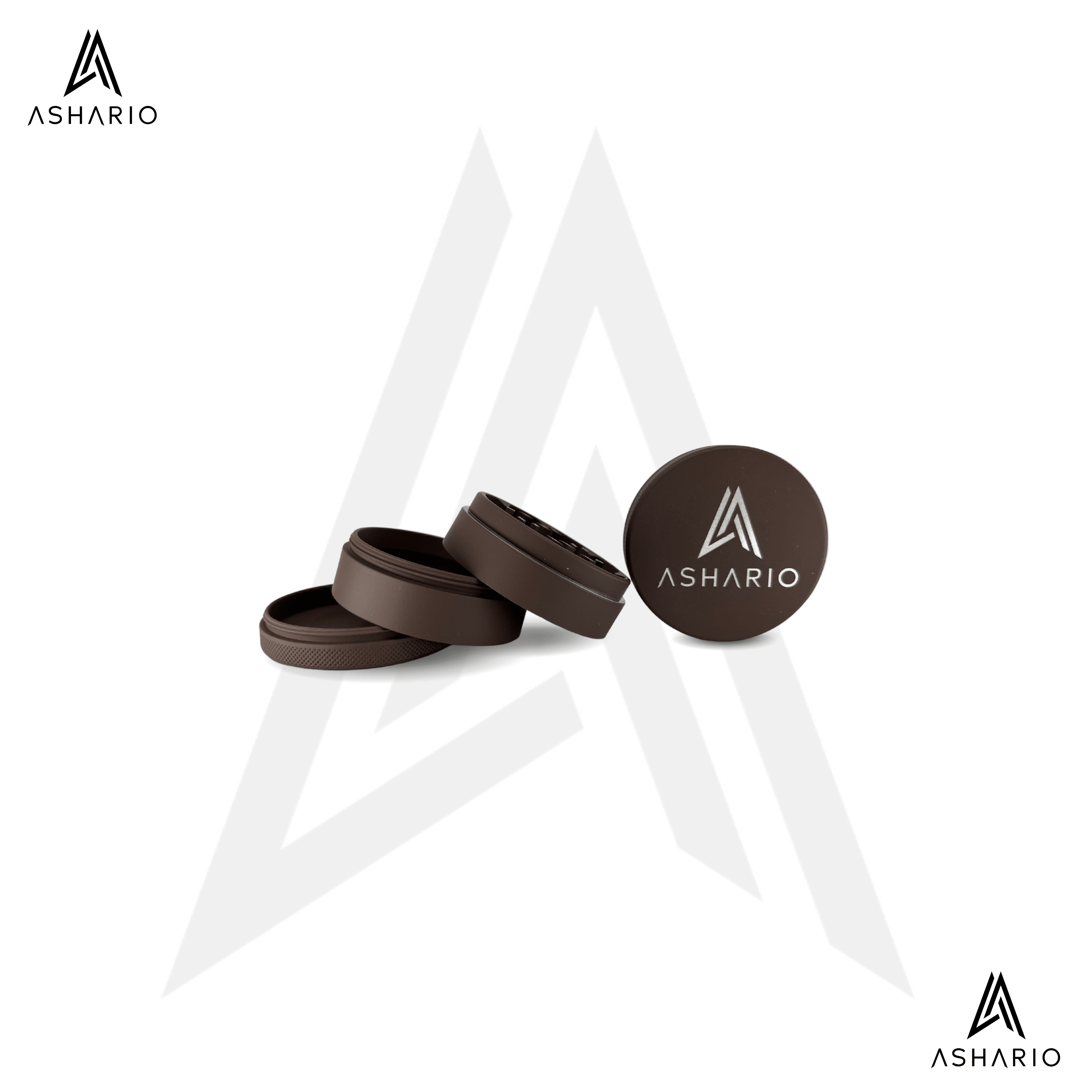 Ashario Matte Grinder Large 4pc - Brown