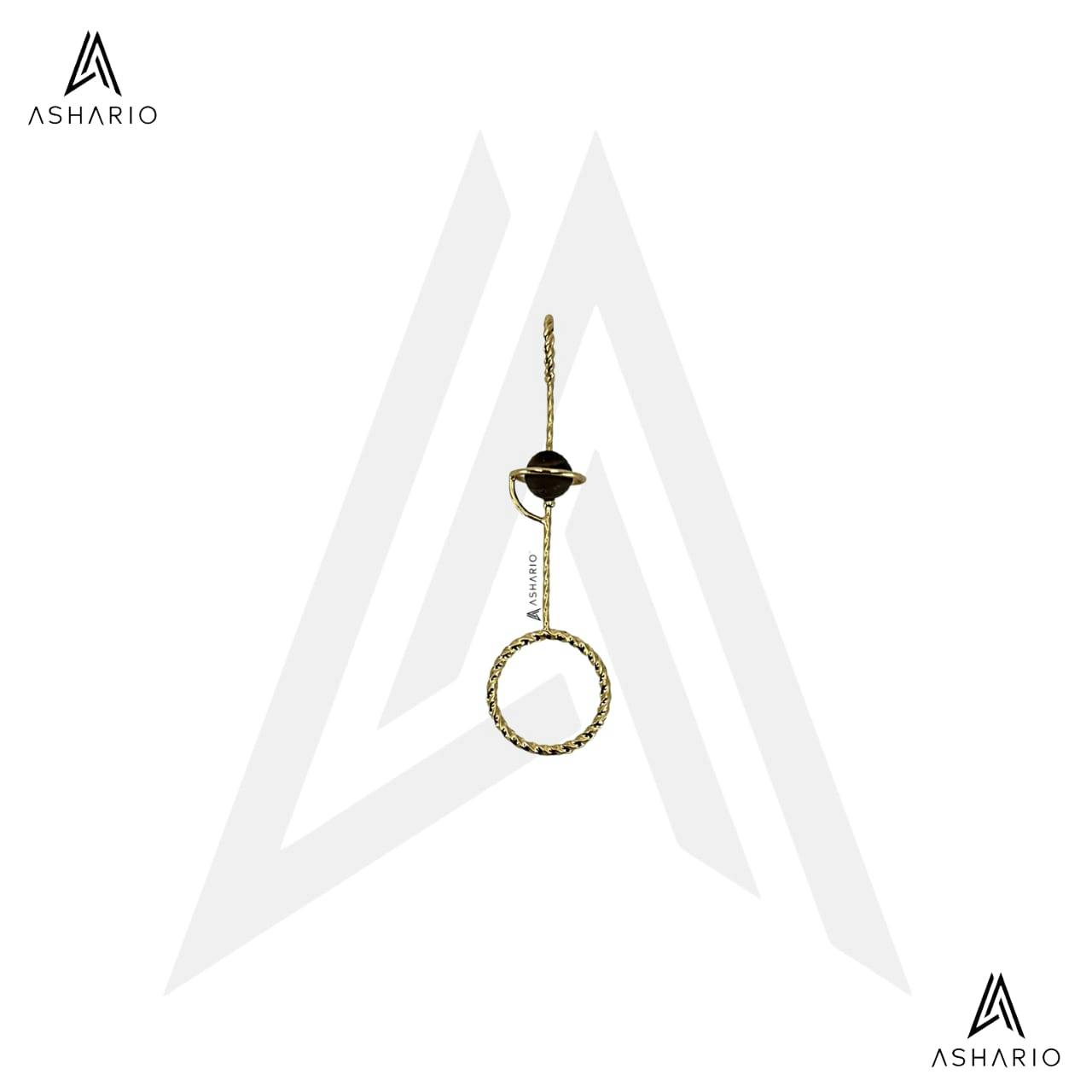 ASHARIO Pre-Roll Ring Holder - Planet (Gold) - Brown