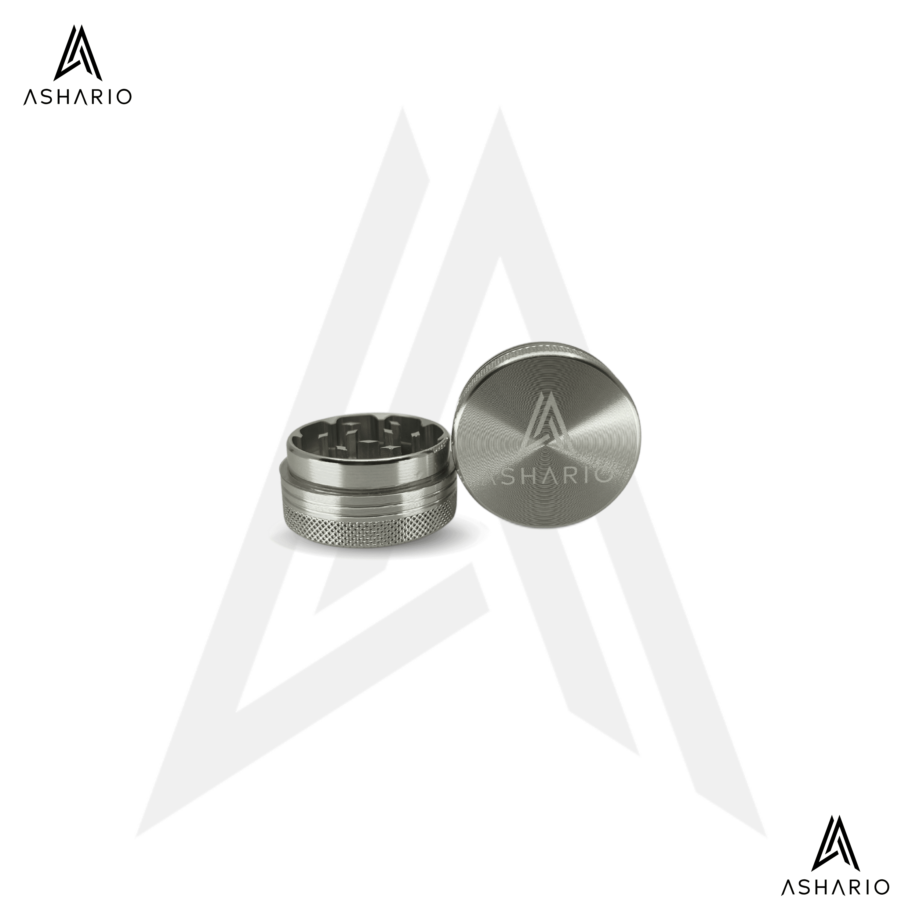Ashario Aluminum Grinder Small 2pc - Silver