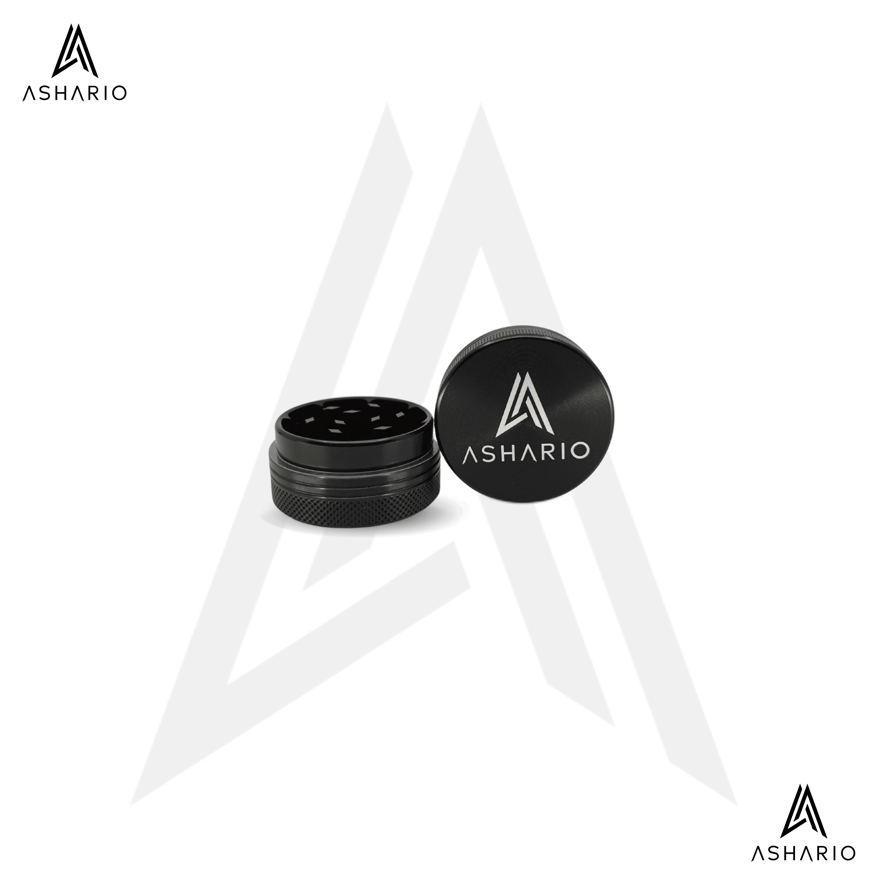 Ashario Aluminum Grinder Small 2pc - Black