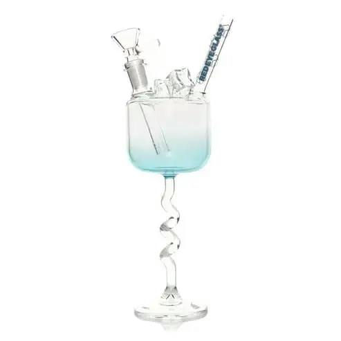 RED EYE GLASS 9" TALL HAPPY HOUR WATER PIPE - ICE COLD