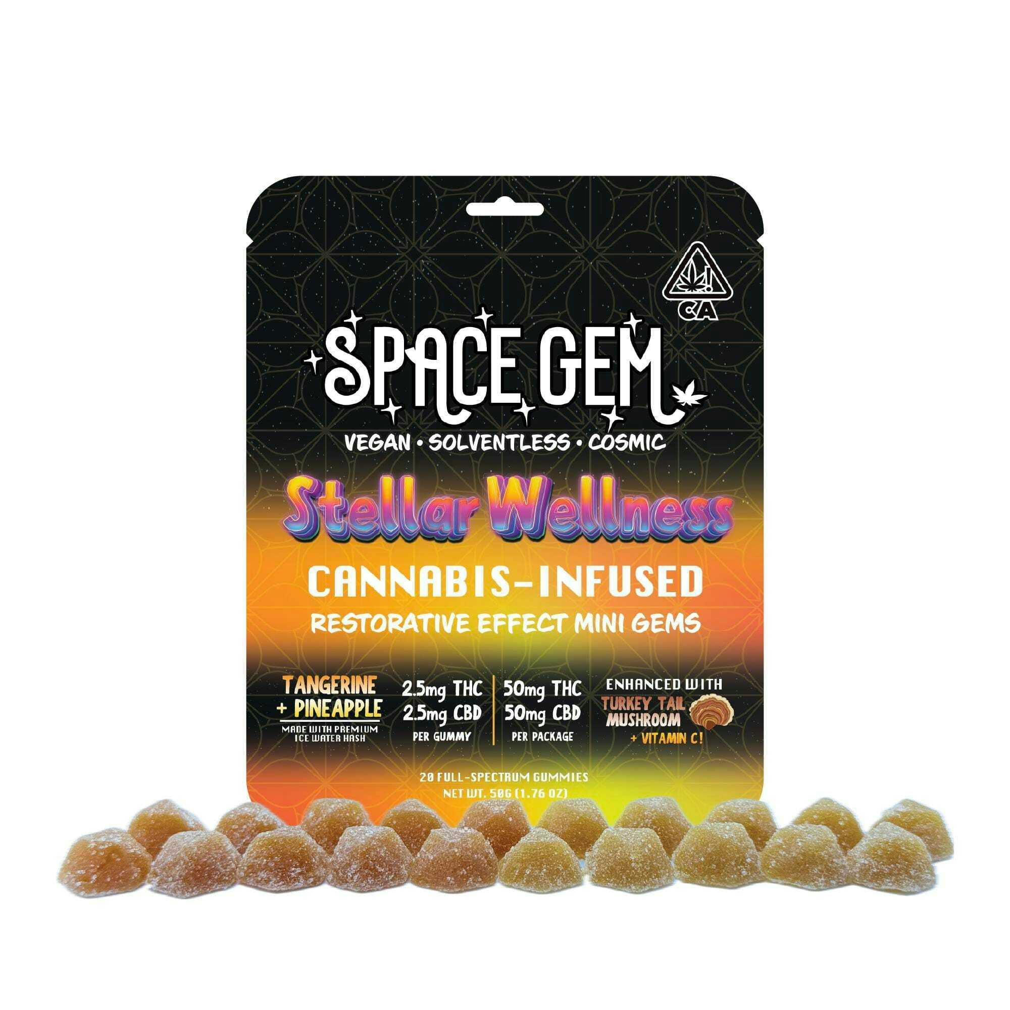Space Gem - Stellar Wellness 1:1 CBD Mini Gems 100mg at Goldenhour Collective - Point Arena