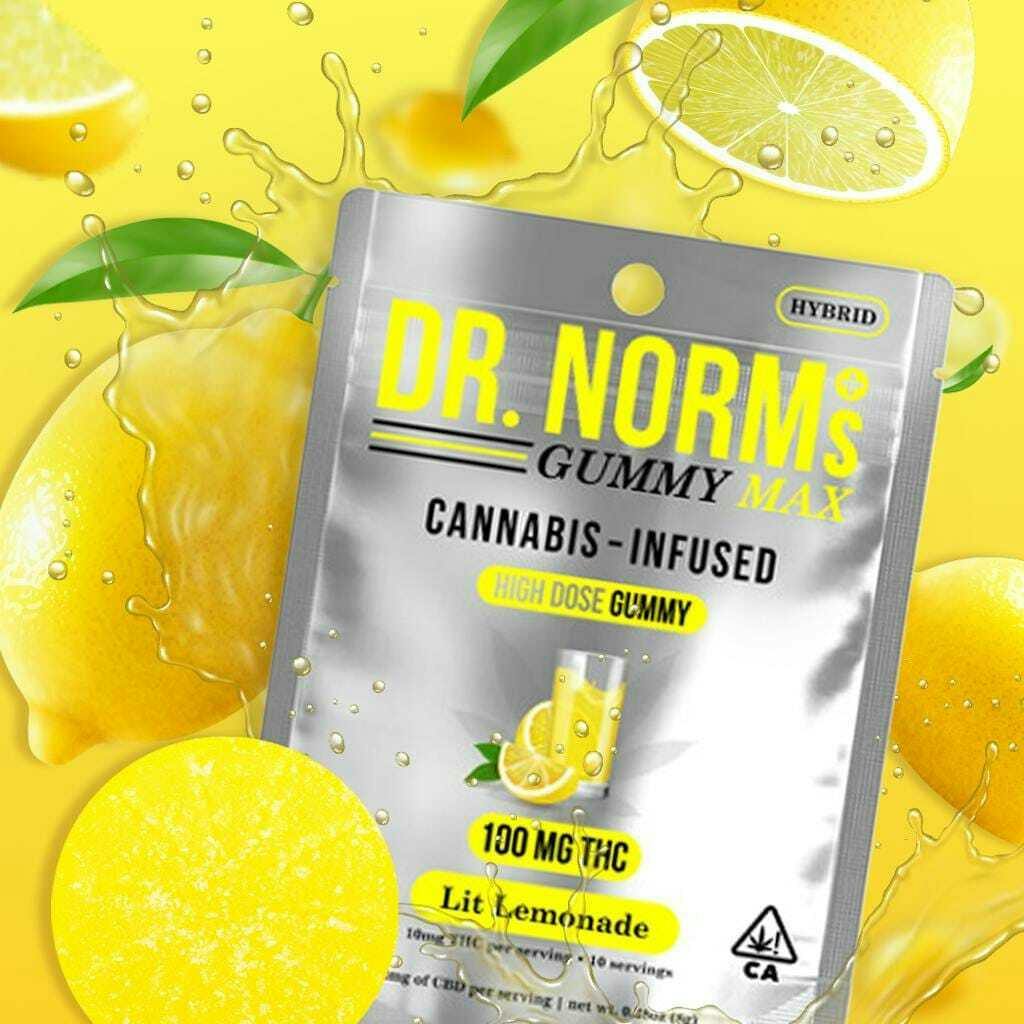 Dr. Norm's - Lit Lemonade MAX Gummy 100mg at Goldenhour Collective - Point Arena