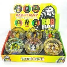 Round Glass Ashtray - Bob Marley