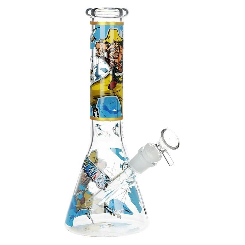 One Treasure Beaker Glass Water Pipe - 10" / 14mm F / Sniper - Yellow