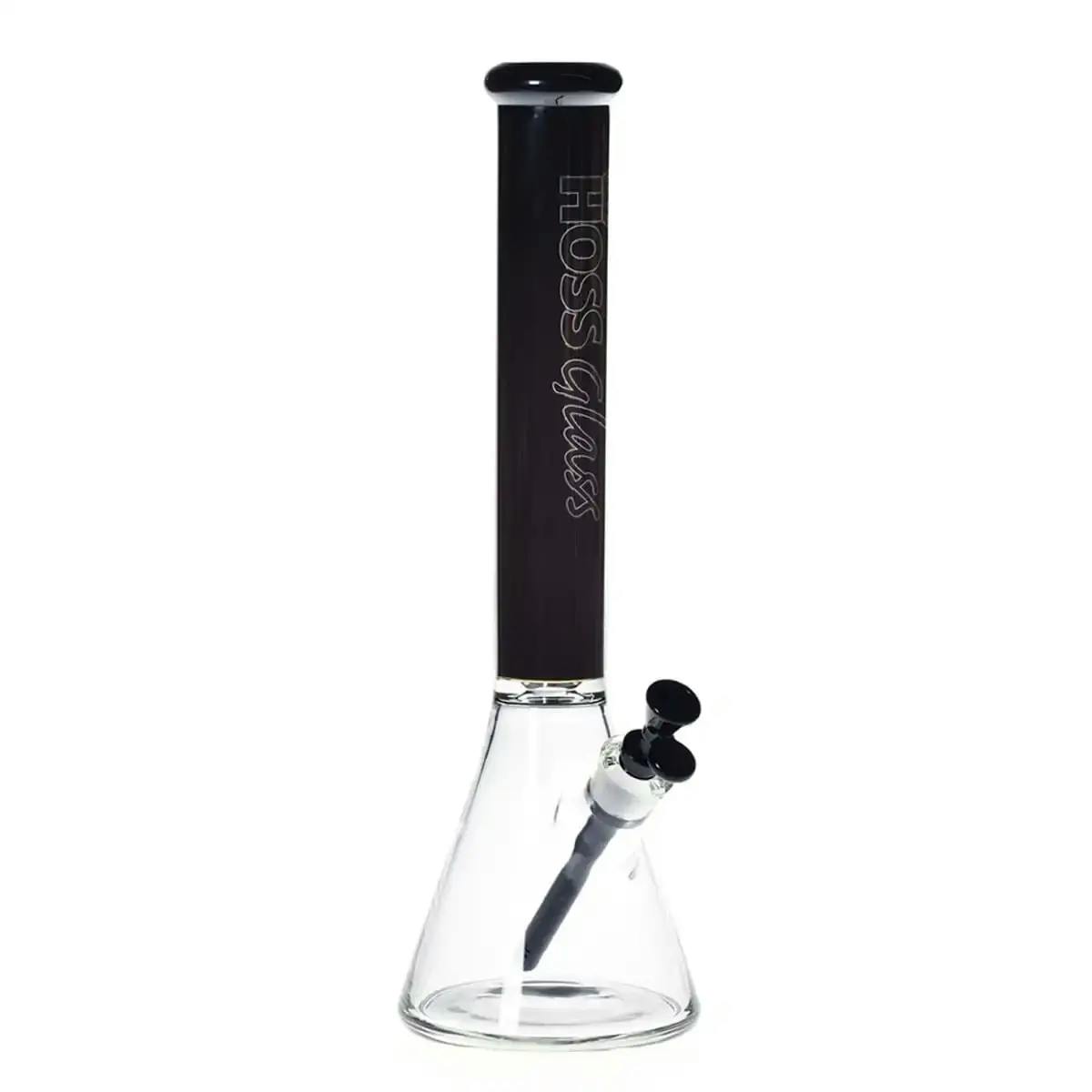 18" Hoss Glass Coloured Neck Beaker - Black