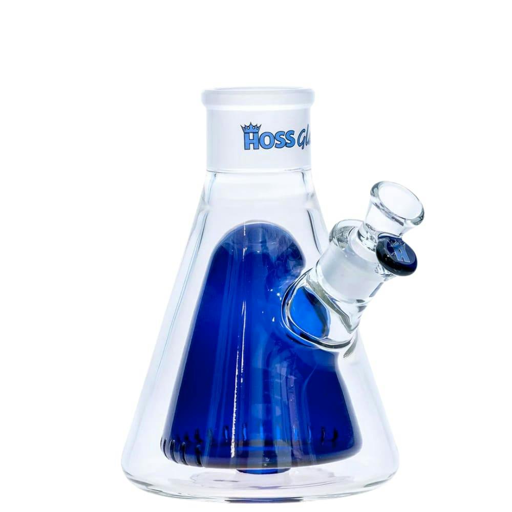 8" Hoss Glass Double Wall Beaker Base - Blue