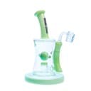 Hoss Glass, Hourglass Marble Rig, 10", Milk Green