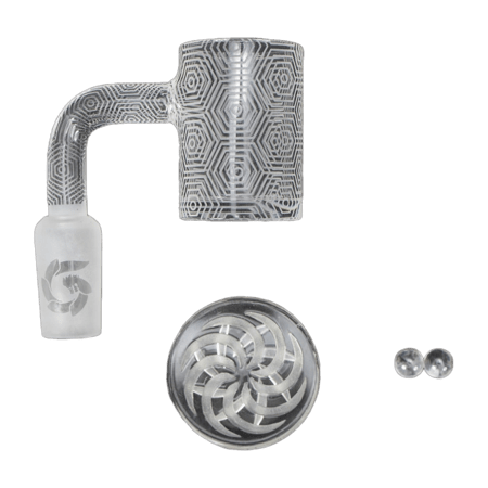 GLASS HOUSE - FULL QUARTZ FLATTOP BANGER - TRIPPY EDITION - Assorted Patterns