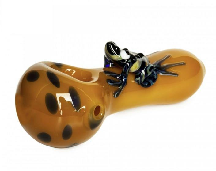 4" Frogger Hand Pipe - Jade Yellow